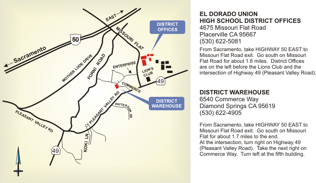 alt="El Dorado Union High School District Map"